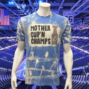 Tampa Bay Lightning "MOTHER CUP 'N Champs" Tie Dye Graphic T-Shirt Tee Size LG